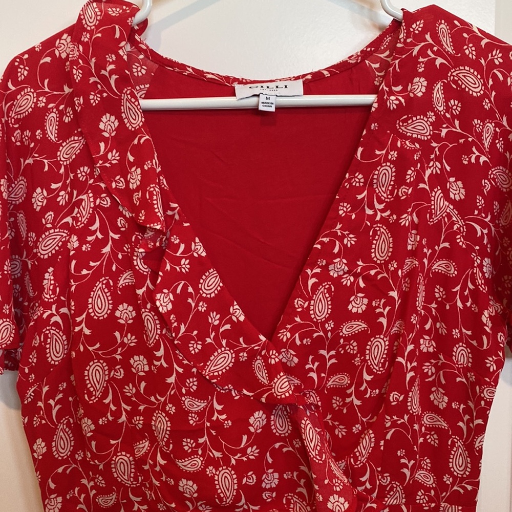 Ruffle Red Dress - Picture 2 of 4